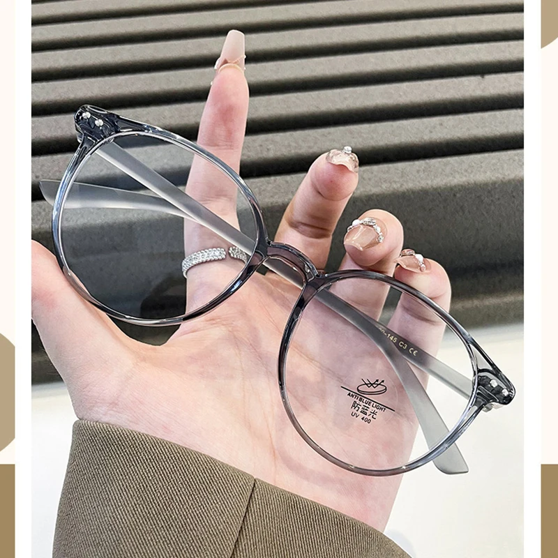KatKani Сверхлегкая ретро большая круглая оправа для очков женская мода гибкая TR90