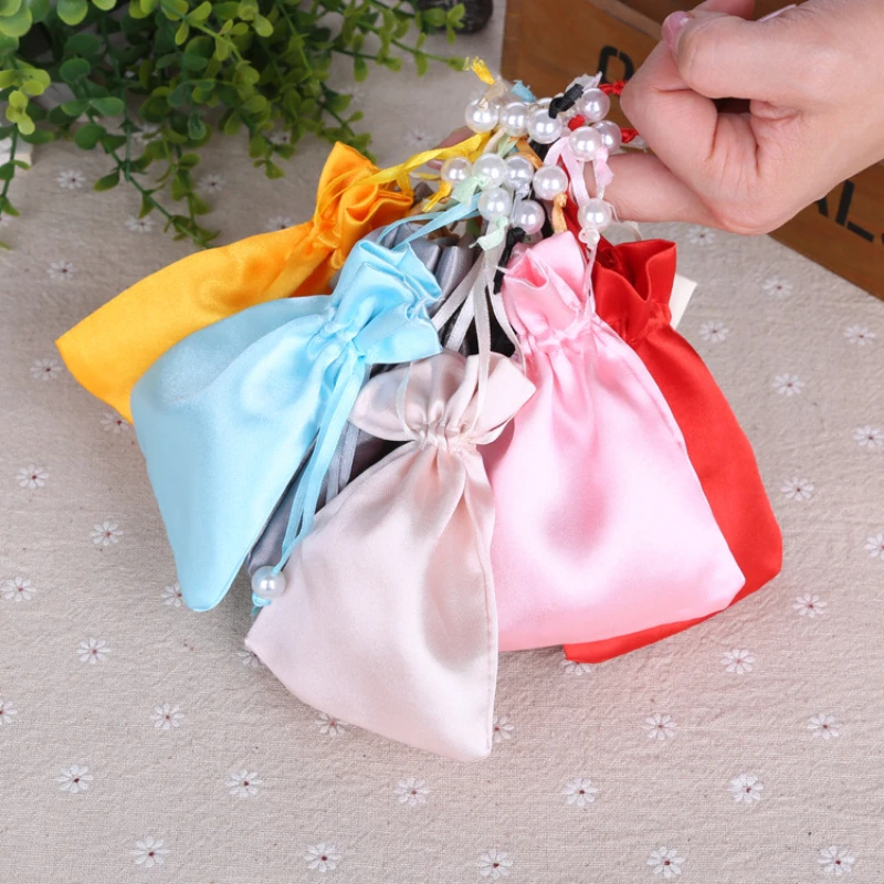 

10pcs/pack 9*12cm Satin Gift Bag Jewelry Packaging Bag Jewelry Storage Bag Drawstring Bag Small Gift Packaging Bag