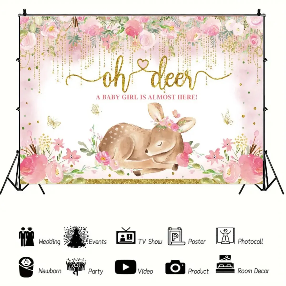 Мультяшный олень детский день рождения декорации джунгли сафари фотография для