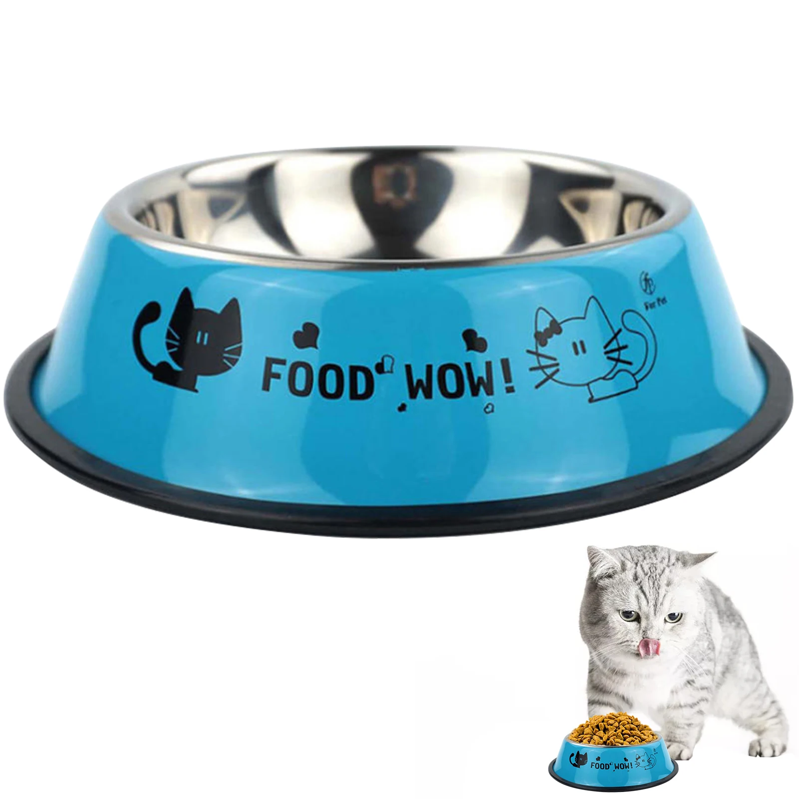 

Stainless Steel Dog Bowls Non-slip Cat Food Bowl 18cm/7.08inch Durable Pet Supplies For Small Pets Dogs Cats Puppies And Kittens