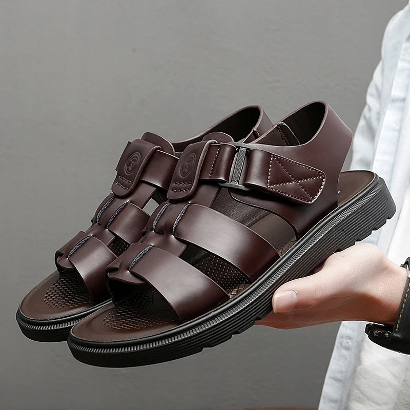

Men's Dress Shoes Outdoor Beach Quick-drying Split leather Beach Men Sandals 2022 Summer New Cool Men's Shoe Fashion Comfortable