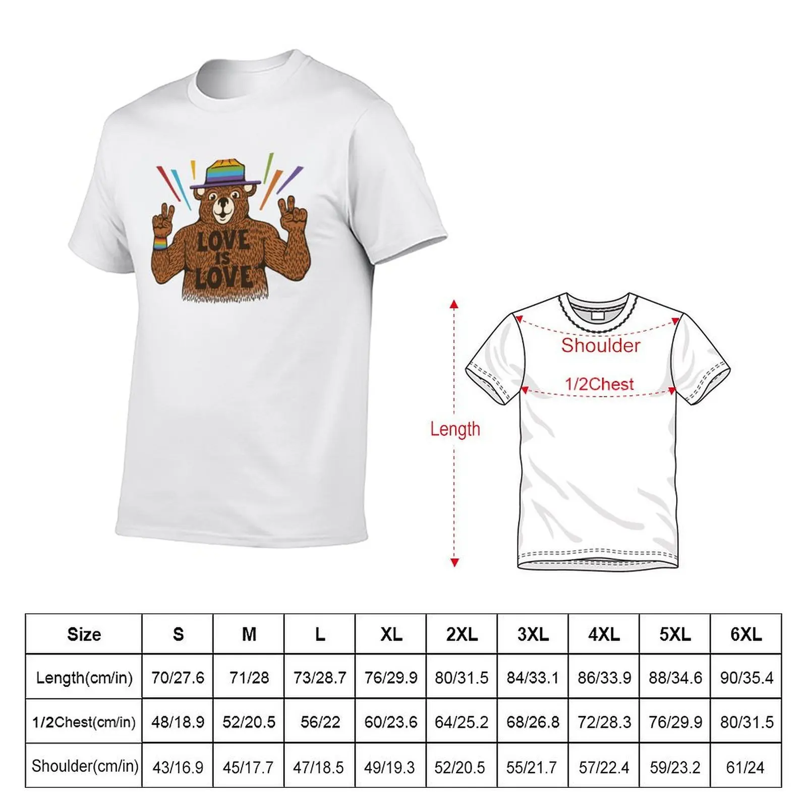 Футболка Love is Love Bear Pride Flag от Tobe Fonseca, мужская футболка из 100% хлопка, футболка с индивидуальным принтом (art.: 3920d2cbc791e) - 3920d2cbc791e