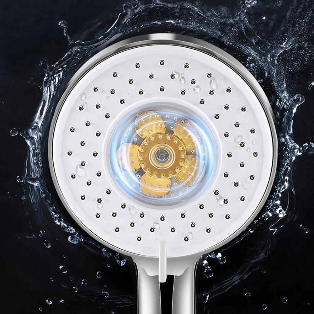 

Rainfall Shower Head 3 Gear Adjustable High Pressure Showerhead Rotated Fan Water Saving for Home Hotel Bathroom Accessories