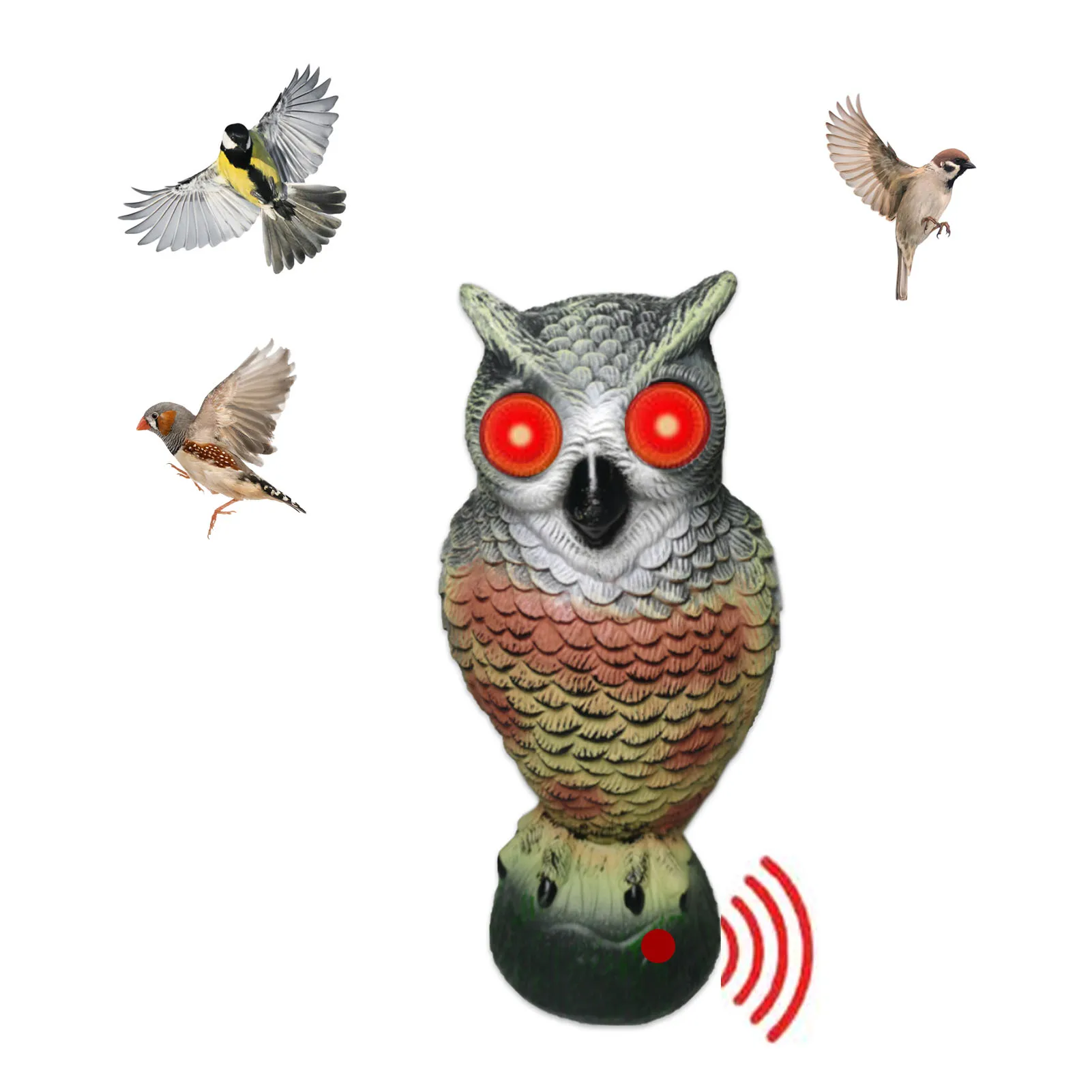 

Owl Statue Fake Owl Decoys To Scare Birds Away Fake Owl Statues Bird Deterrents With Light And Sound Realistic Owl Scarecrows