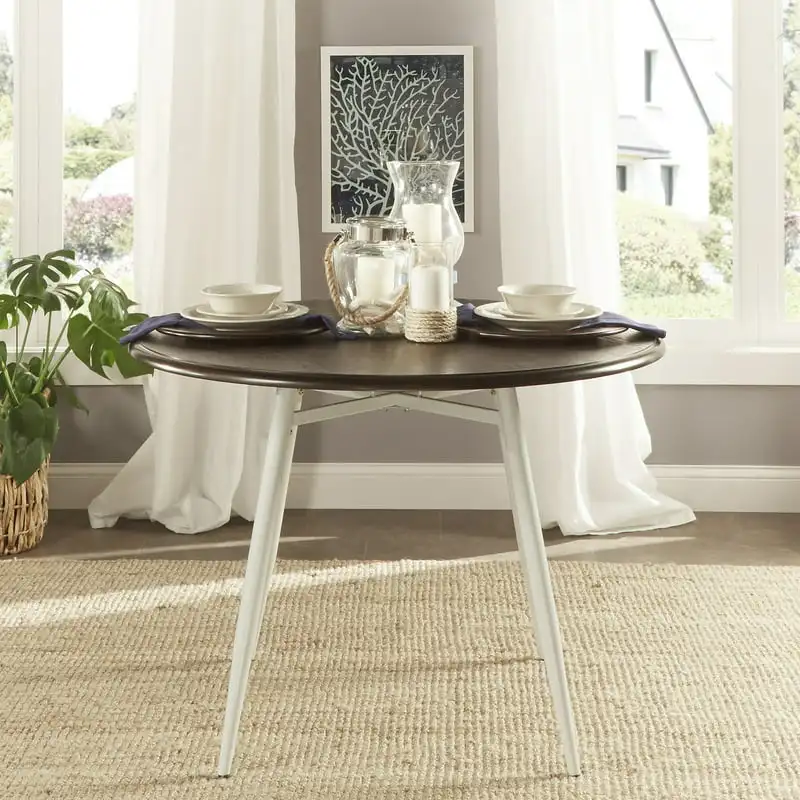 

42 in. Two-Tone Dining Table Tea table Small end table End table for bedroom Mesas Small coffee table Table top