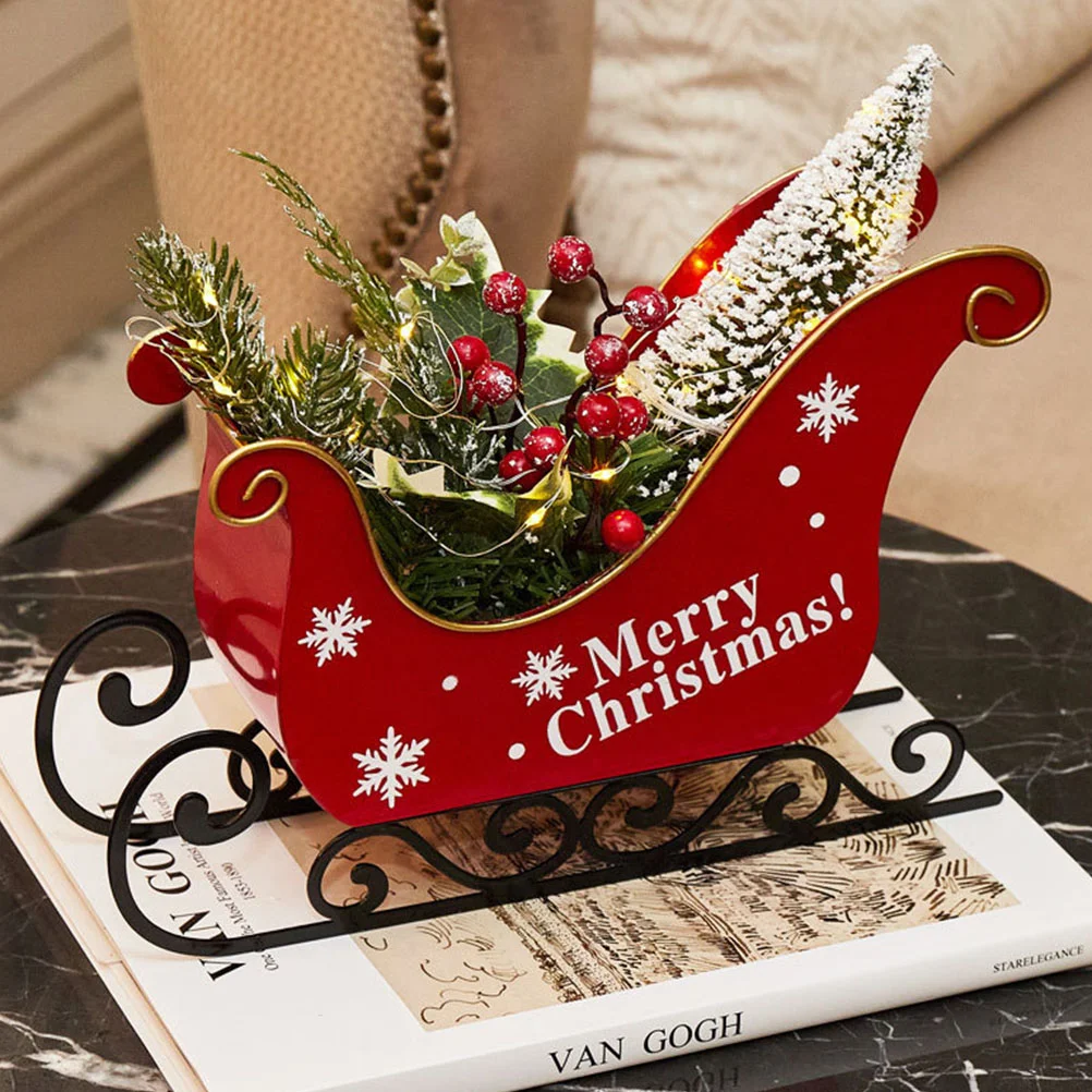 

Christmas Sleigh Centerpiece Decor Table Dining Crafts Ornaments Decorate Desktop Xmas Adornment