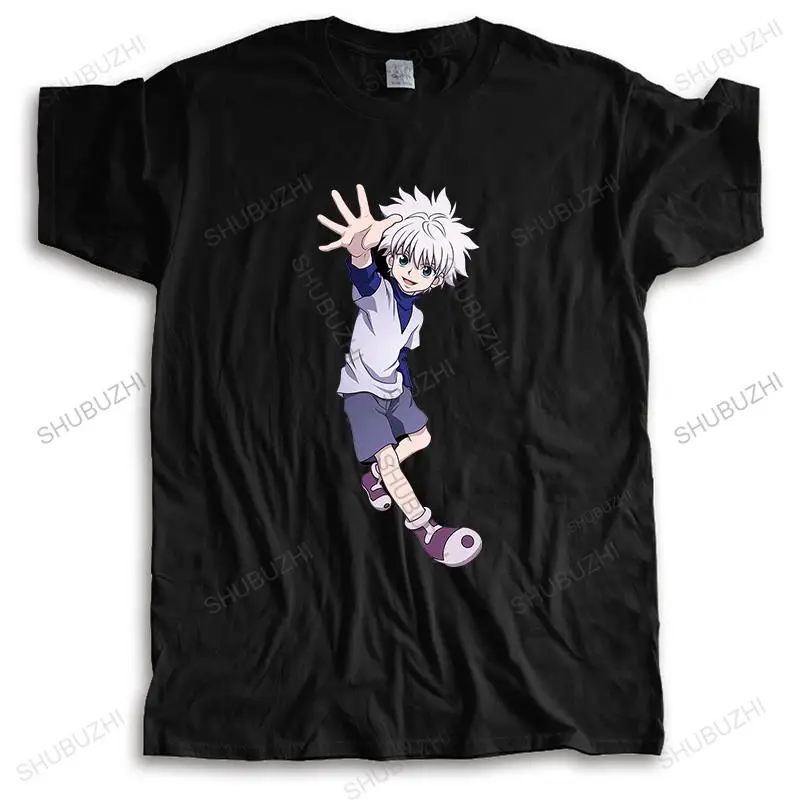 

Мужская футболка, летняя Мужская модная футболка, брендовая одежда Hunter X Hunter, Черная Женская футболка унисекс с аниме-персонажем, повседневные футболки