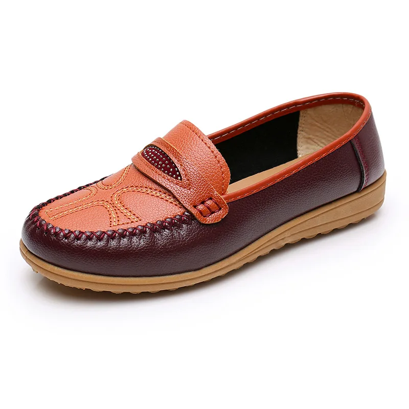 New Moccasins Women Flat Shoes Leather Woman Loafers Female Shoes Slip on Ballet Flats Soft Bottom Shoes Loafers