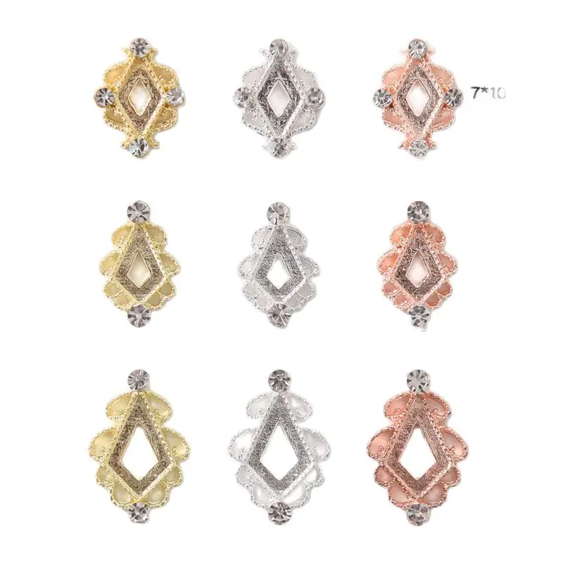 

100pcs Quality Luxury Zircon Crystal Rhinestones For Nail Art Decorations Gold Alloy Nail Fashion Photo Framel Jewelry Ornaments