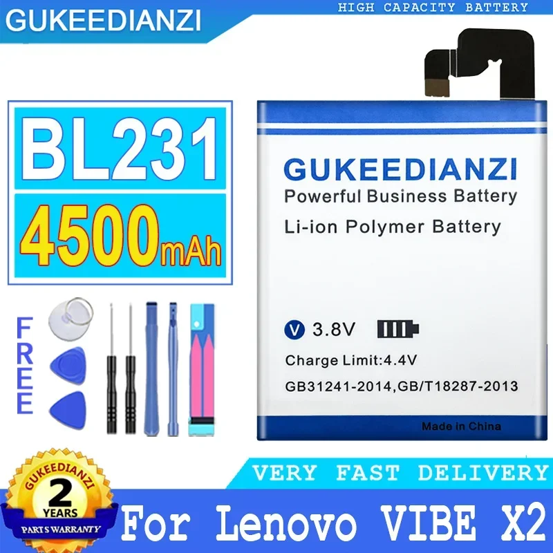 Аккумулятор GUKEEDIANZI BL231 для Lenovo VIBE X2 Большой мощный аккумулятор с бесплатными