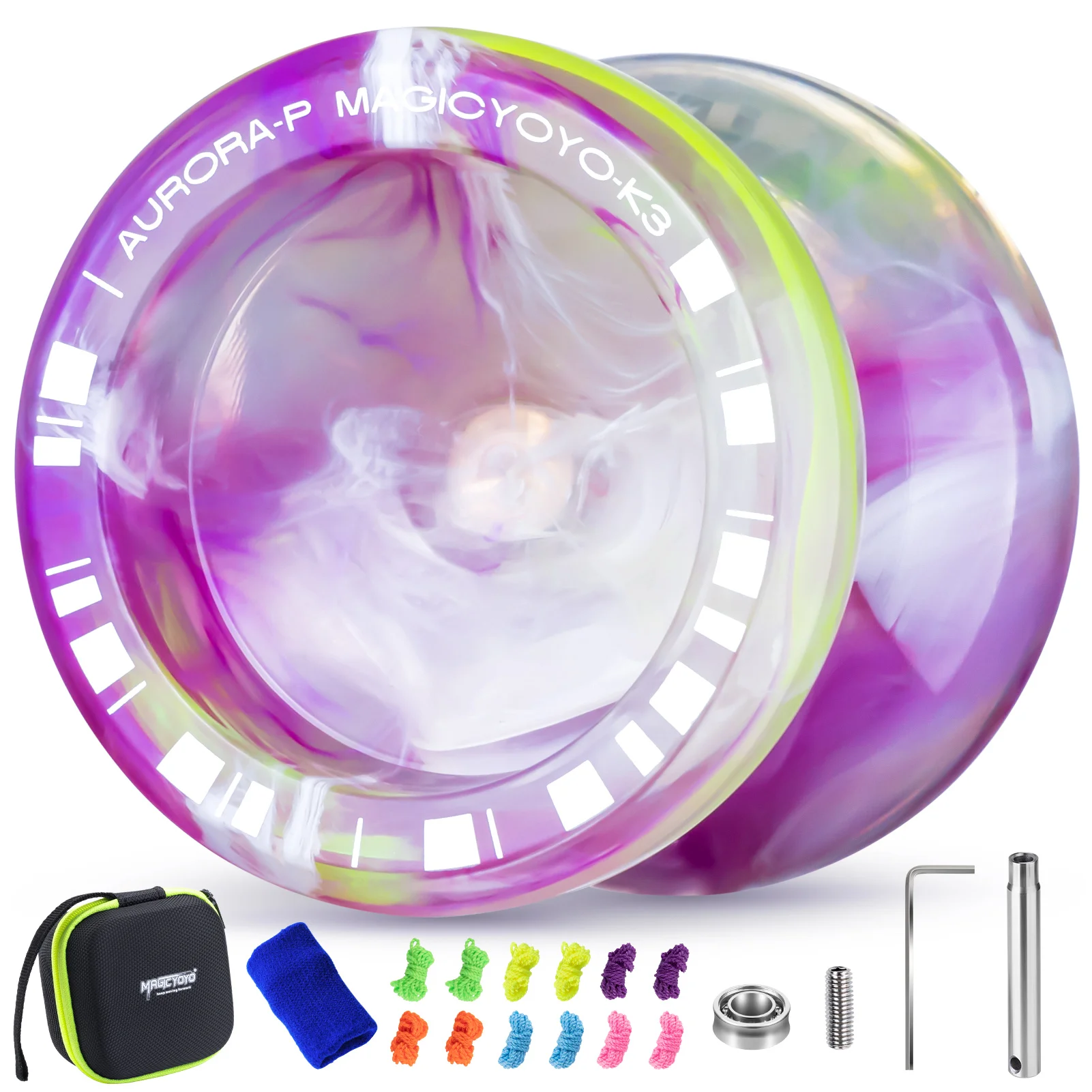 Фото MAGICYOYO K3 Aurora-p Yoyo для детей, отзывчивое йойо для начинающих, профессиональные трюковые йойо с дополнительным неотзывчивым подшипником №2