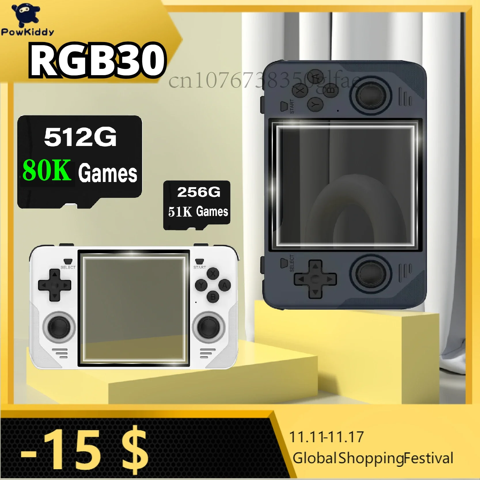 

Игровая консоль POWKIDDY RGB30 в стиле ретро, Карманная игровая консоль с открытым исходным кодом и встроенным Wi-Fi, 4 дюйма, Ips, RK3566, детские подарки, PSP