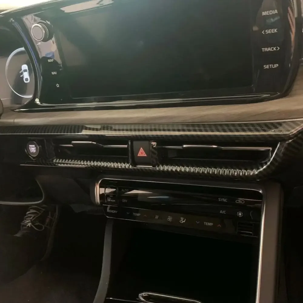 

Для KIA Optima K5 2020 2021 2023 2024 углеродное волокно стиль цветной Автомобильный Центр кондиционер рамка Крышка отделка автомобильный Стайлинг Аксессуары