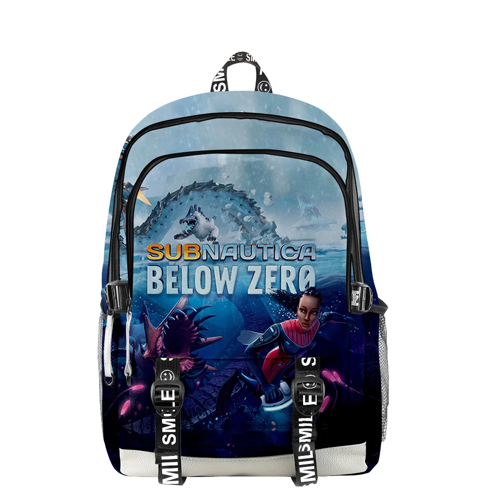 Harajuku Novelty Cool School Bags Unisex Subnautica Below Zero Travel Bag 3D Print Oxford Waterproof Notebook Shoulder Backpacks