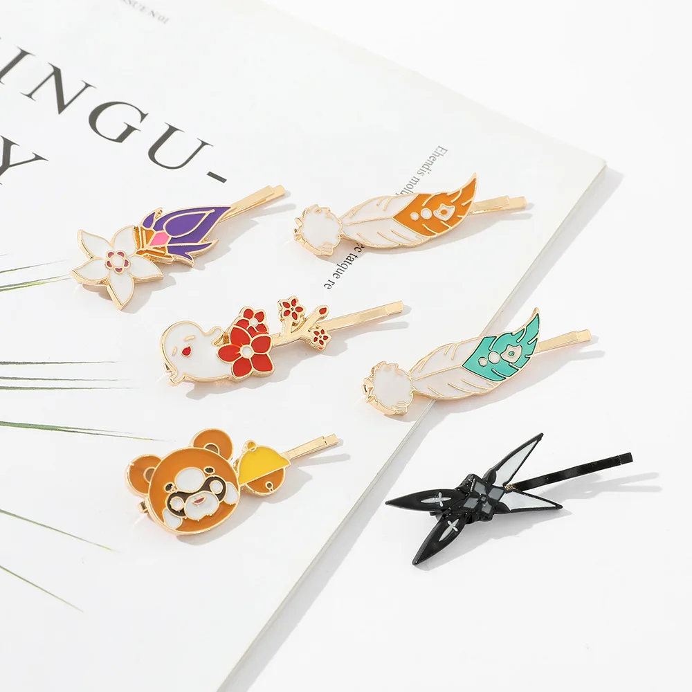 

Hu Tao Venti Keqing Women's Hair Clips for Girls Set of Hairpins 2022 Genshin Impact Anime Hair Accessories Cute Jewelry Gift
