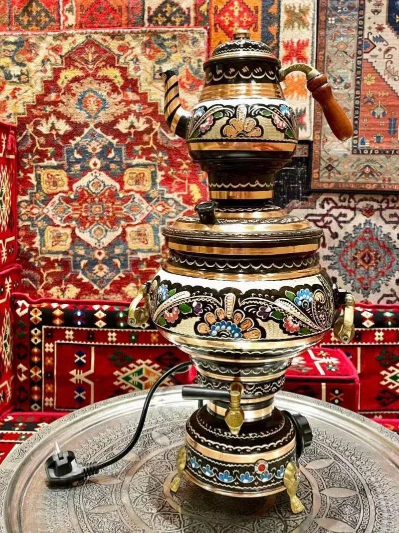 Ручная резная эмаль из индейки медный Луженый Электрический нагревательный