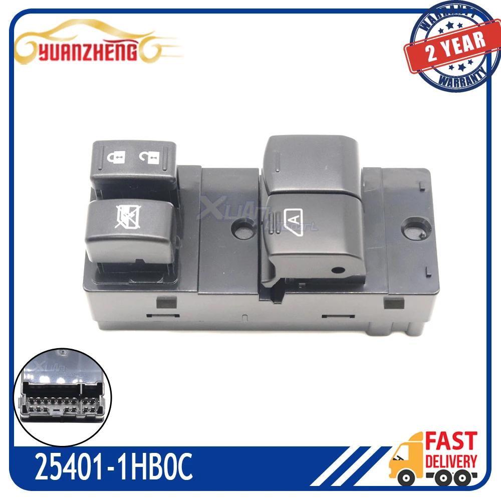 

25401-1HB0C Left Driver Power Window Switch For NISSAN SUNNY VERSA 2012 NOTE 2014-2016 MICRA K13 2010-2018 25401-3BB0C