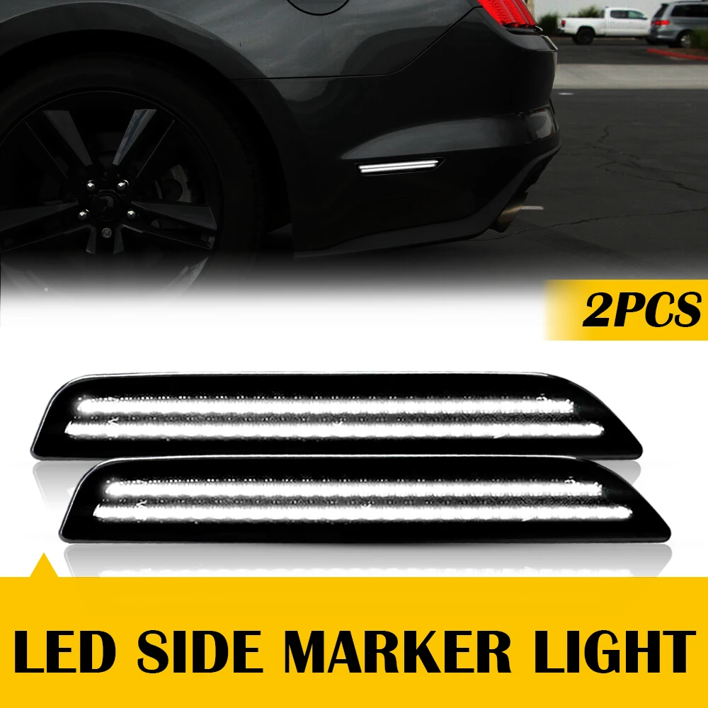 

2 шт. дымчатый светодиодный автомобильный бампер, боковой габаритный фонарь для Ford Mustang 2010 2011 2012 2013 2014 Base GT Shelby GT500 Boss 302, аксессуары