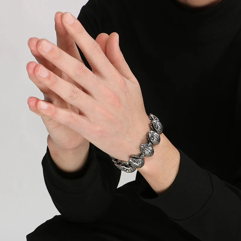 Браслет-цепочка мужской из нержавеющей стали 21 см