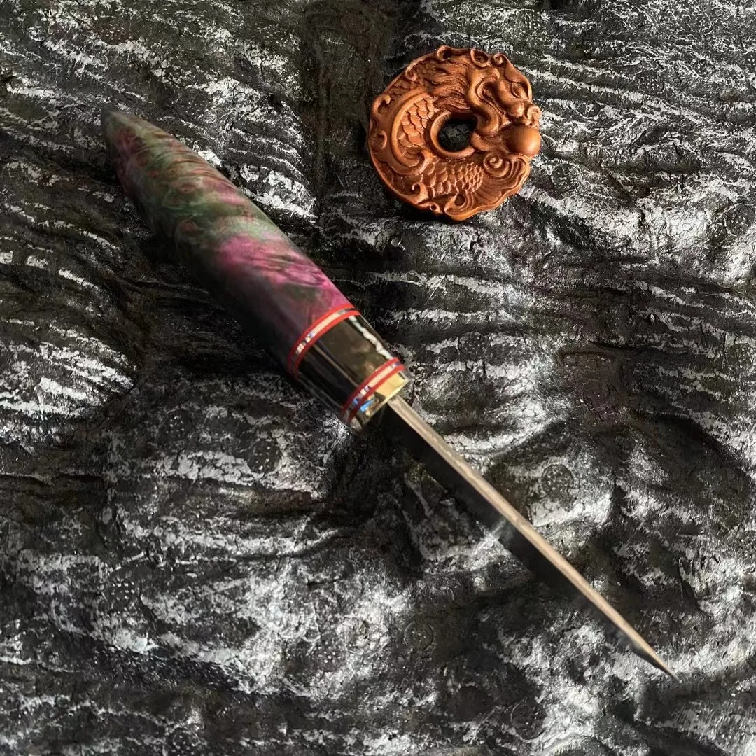 Охотничий Нож VG10 из дамасской стали охотничий Мамонт + стабильная деревянная