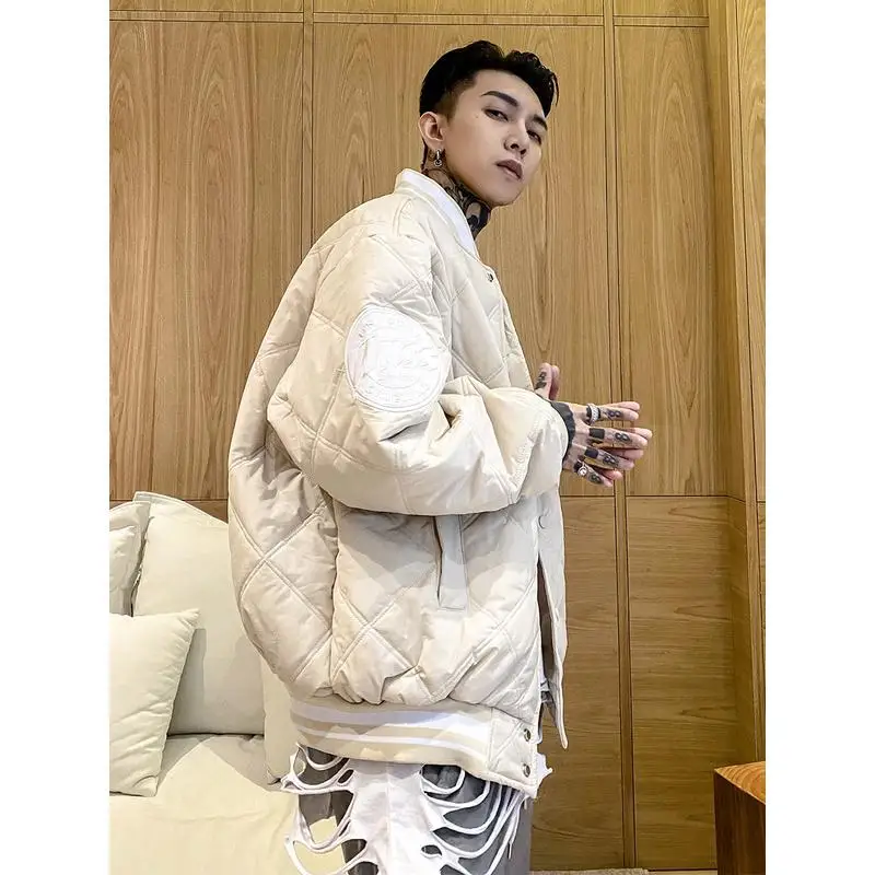 American-style retro hip-hop embroidered baseball uniforms men's and women's tide brand couples loose and thick cotton coats