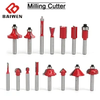 15pcs 6 35mm shank router bits t slot square tooth tenon bit milling cutter carving router bits for wood woodworking tools