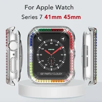 diamond bumper protective case for apple watch cover series 7 se 65432 41mm 45mm for iwatch 40mm 44mm smart bracelet accessories
