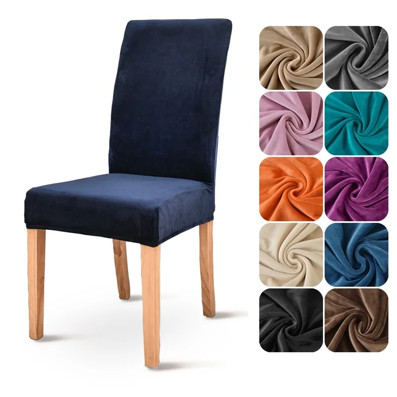 

1/2/4/6 Pcs Velvet Stretch Chair Cover Elastic Dining Room Chair Slipcover Spandex Seat Case for Office Chairs Housse De Chaise
