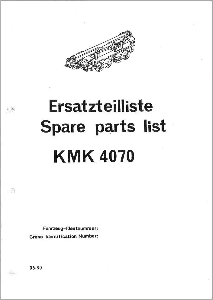 Руководство по каталогу запасных частей Krupp KMK Crane 2023 PDF EN DE FR