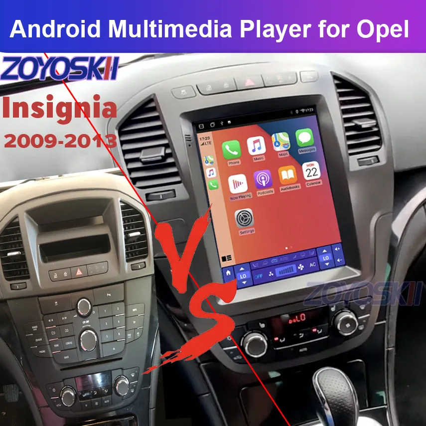 Автомагнитола для Opel Insignia, Android 12, сенсорный экран Tesla, GPS-навигатор, плеер 2009-2013 Carplay CD300 CD400 Regal Vauxhall