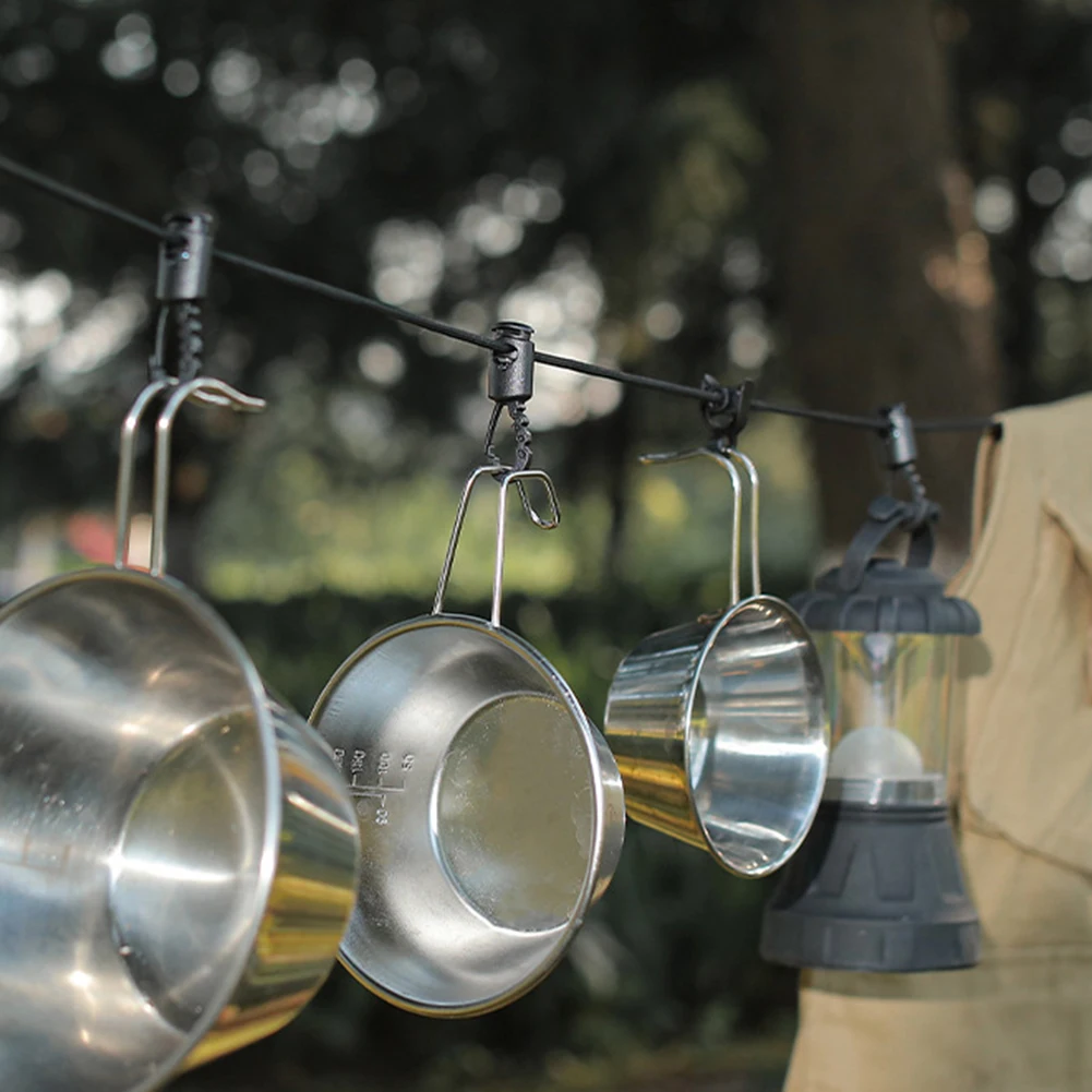 5-метровая ветровая веревка для лагеря с D-образными крючками пряжкой кемпинга