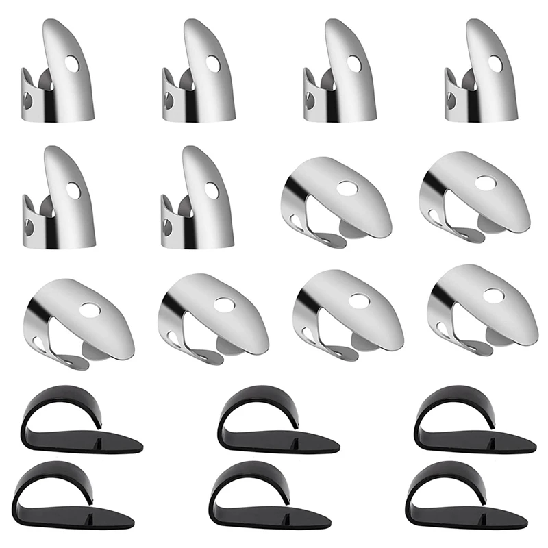 

18 Pcs Stainless Steel Guitar Finger Picks Set,Adjustable Metal Finger Picks For Acoustic Guitar Banjo Bass Ukulele