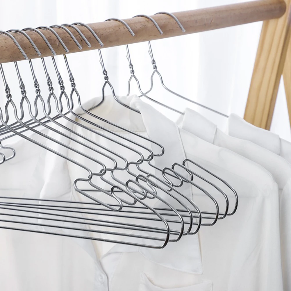 

10pcs/set Solid Color Wardrobe Hangers For Clothes Rack Metal Closet Wardrobe Organizer Clothes Coat Rack Space Save