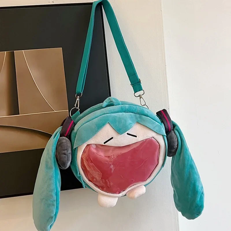Фото Hatsune Miku, новая полупрозрачная сумка через плечо, мультяшная кукла Хацунэ Мику Itabag, периферийные устройства в стиле аниме, двумерные подарки для девочек №5