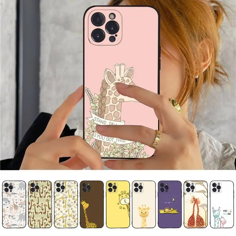 

Cartoon Animal Giraffe Phone Case Silicone Soft for iphone 14 13 12 11 Pro Mini XS MAX 8 7 6 Plus X XS XR Cover