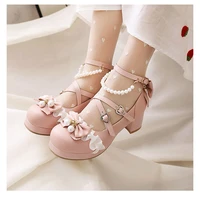 mary jane lolita womens shoes gothic pump pink heels platform cute elegant casual woman kawaii high heeled sandals cosplay girl