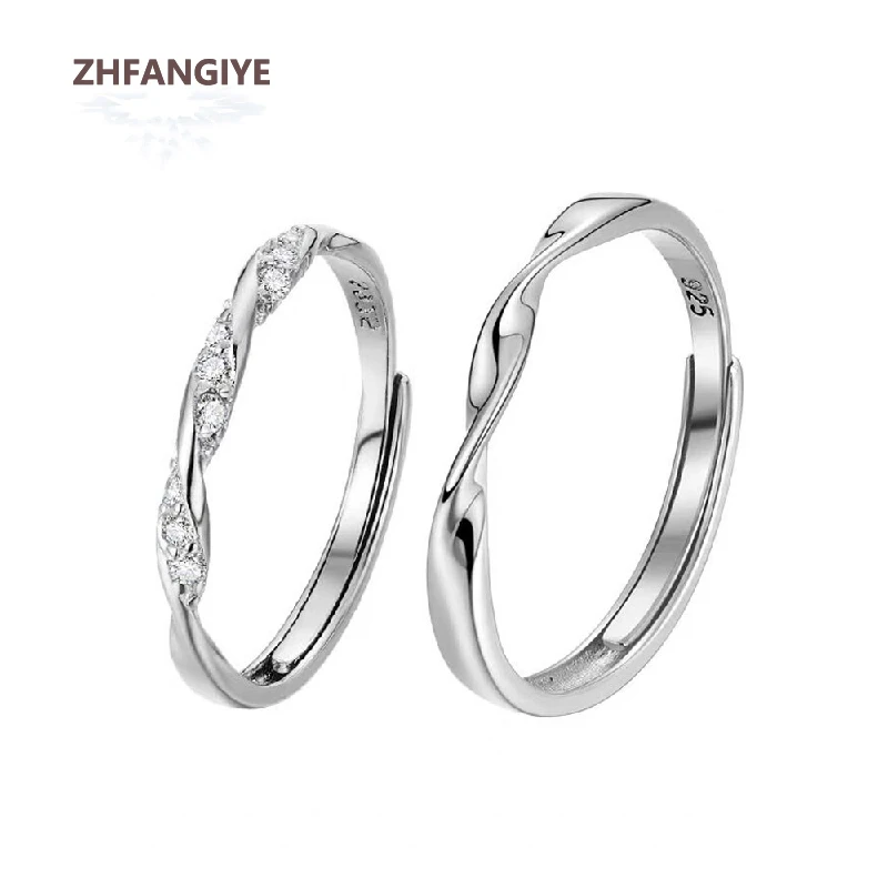 

ZHFANGIYE Fashion Rings for Women Men Lover 925 Silver Jewelry with Zircon Gemstone Accessories Wedding Party Promise Gift Ring