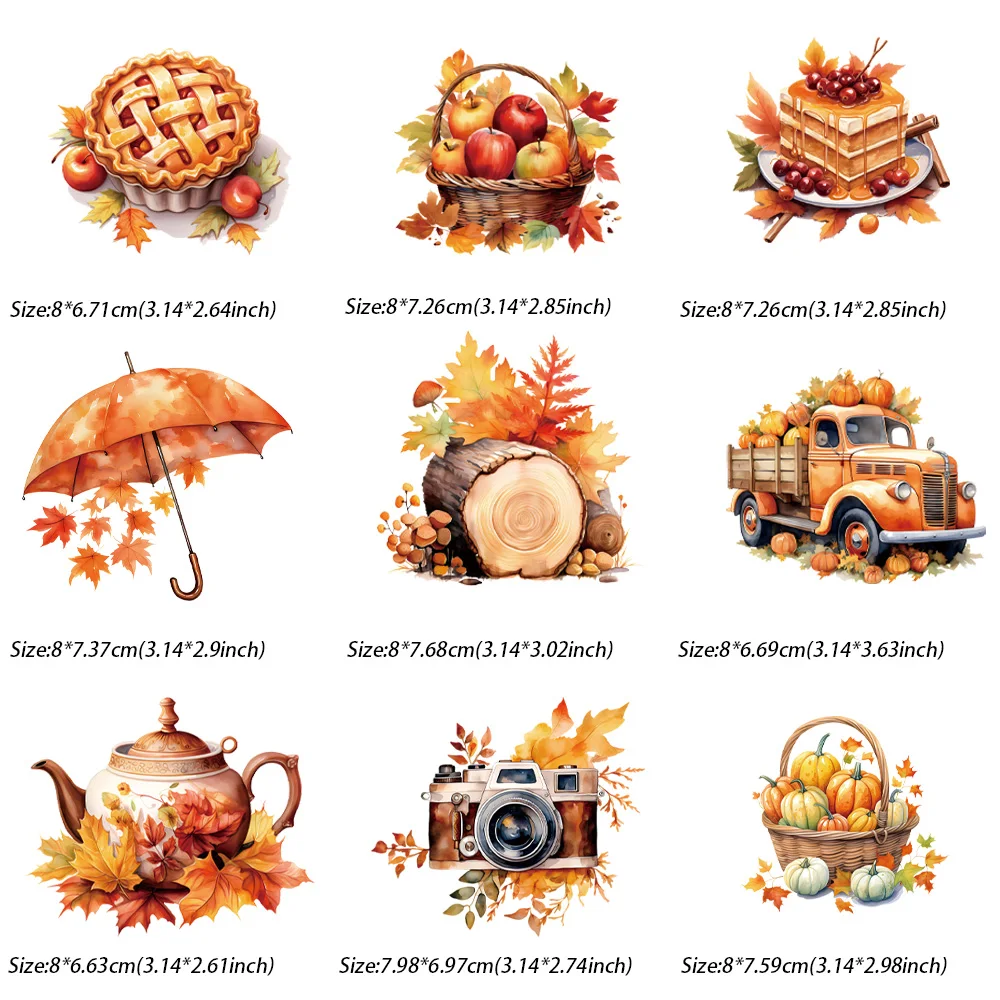 9 шт. осенний мультяшный патч для кемпинга горячий пресс одежды своими руками
