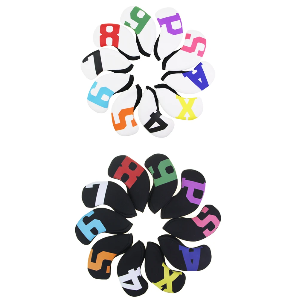 

10 Pieces Golf Club Covers Golf Head Set Wear-resistant Golf Headcovers for Male Female Children Teenager Balck10pcs