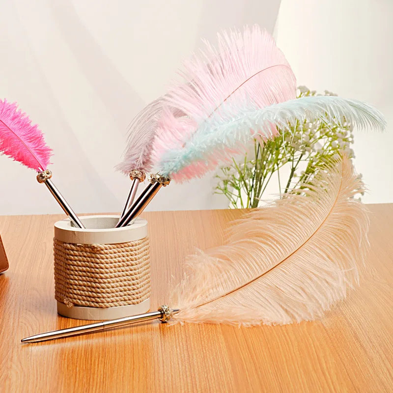 

10PCS 40cm Color Large Feather Pen Western-style wedding Sign-in Pen Guest Signature Pen Wedding Supplies