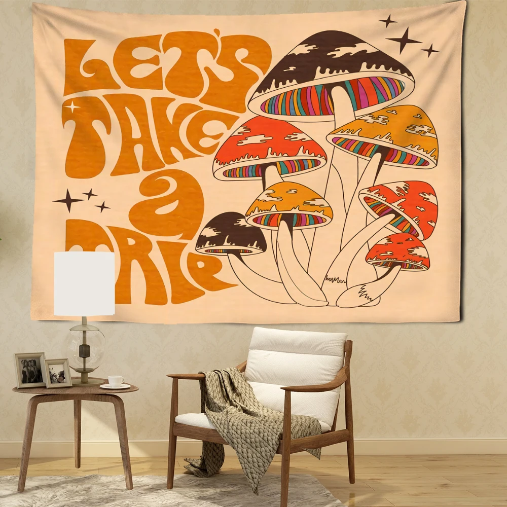 

Psychedelic Mushroom forest Tapestry Wall Hanging Bohemian Witchcraft Girl Dormitory Aesthetics Room Home Decor