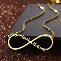 new personalized infinity symbol pendant necklace for women custom multi name friendship necklaces stainless steel jewelry gifts