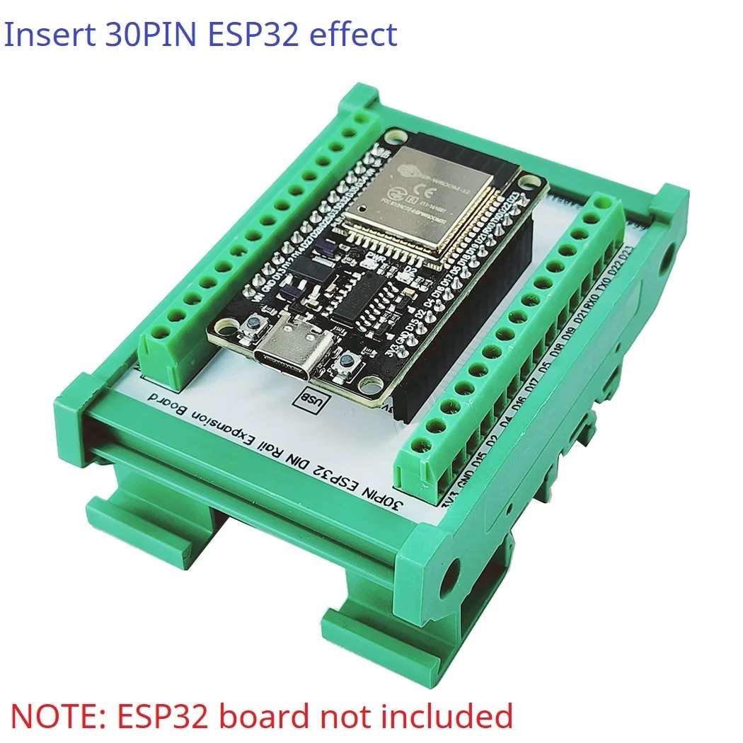 Фото 30PIN ESP32 Devkit V1 Плата расширения на DIN-рейку 3,96 Клеммный винтовой клеммный блок Модуль адаптера для Bluetooth WIFI IOT Ethernet №2