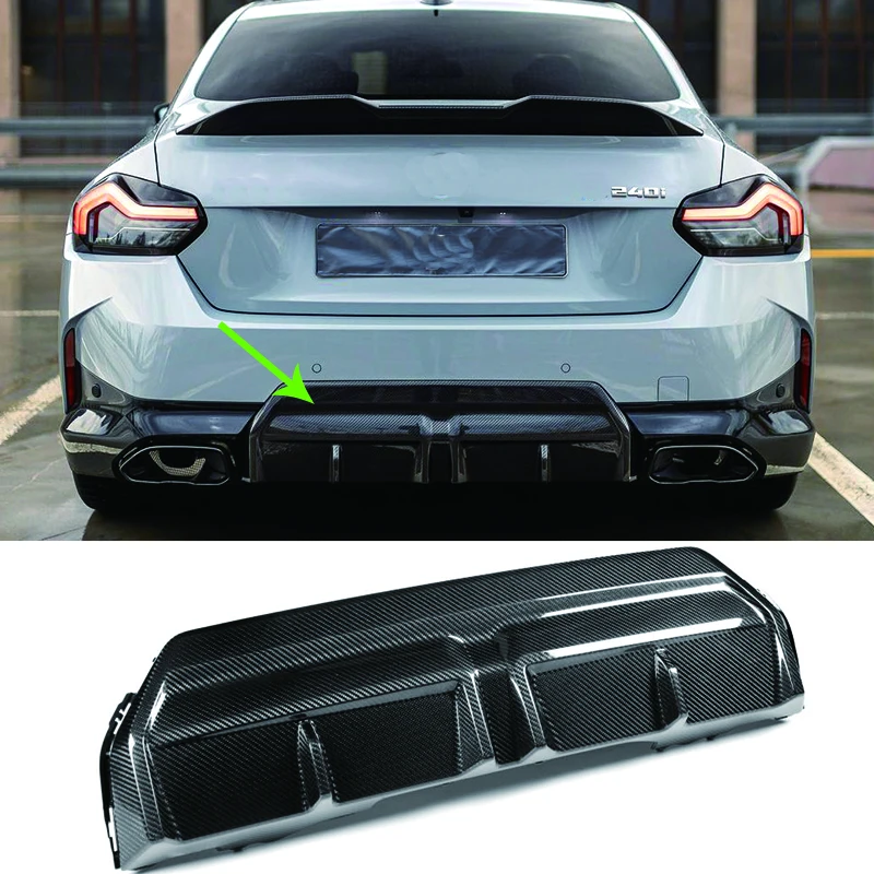 For BMW 2Series G42 m240i M Sport M-tech 2021 2022 Car Rear Bumper Lip Splitter Diffuser Body Kit Guard Protection Dry Carbon