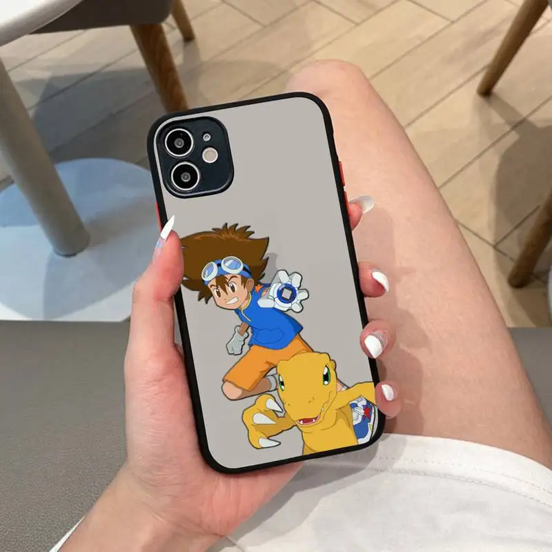 

BANDAI Anime Digimon Phone Case for iPhone X XR XS 7 8 Plus 11 12 13 pro MAX 13mini Translucent Matte Case