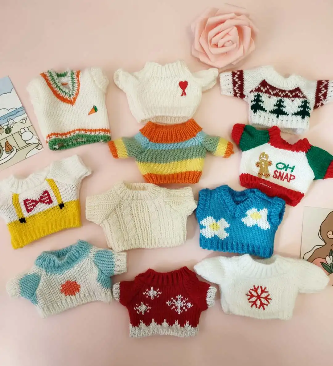 

20CM Cotton Doll Knitted Sweater Star Plush Toy Clothes Cosplay Doll Accessories