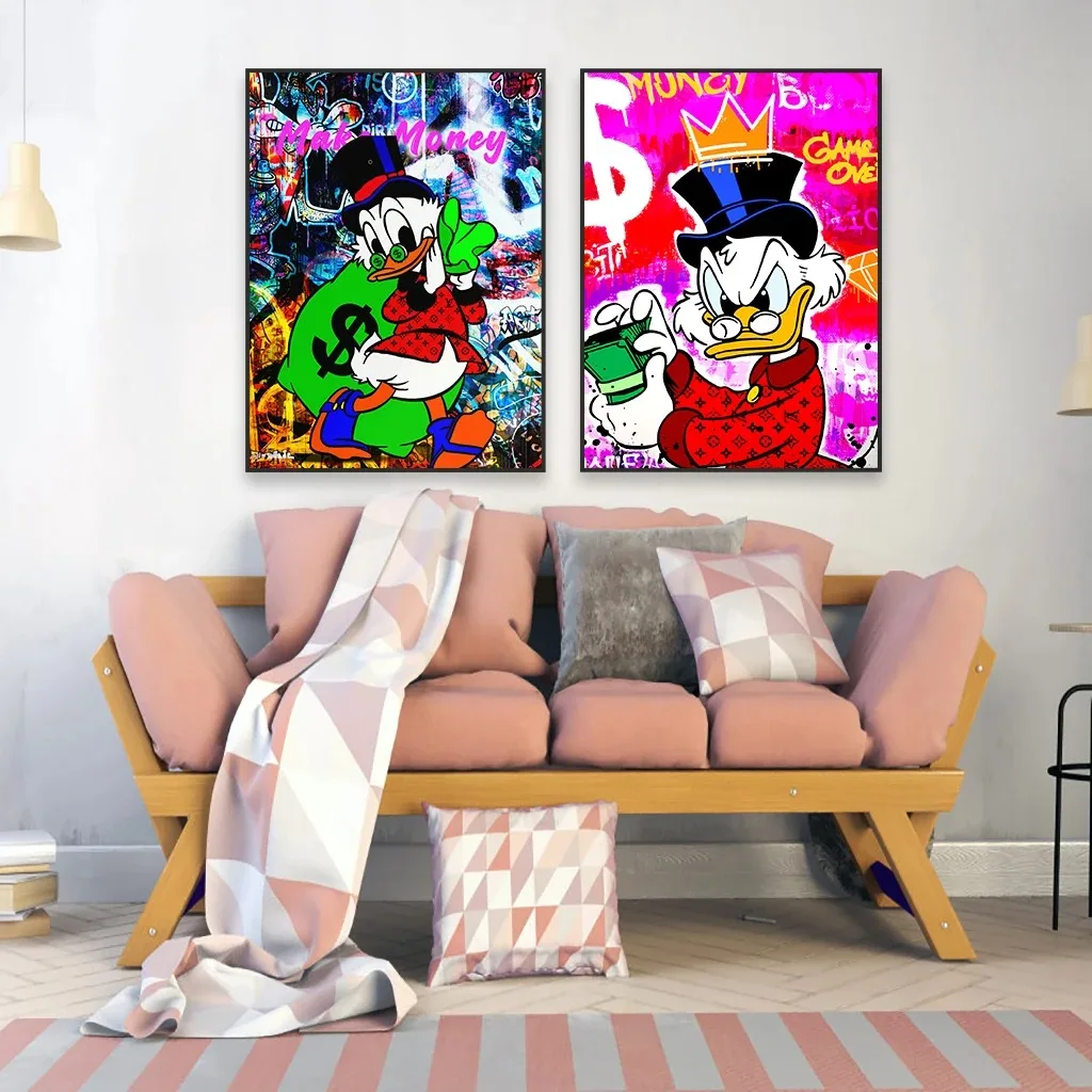 Disney Микки Маус Настенное Искусство Граффити Мультфильм Дональд Дак Принты