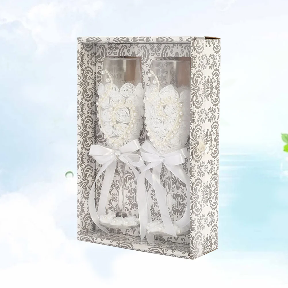 

Wedding Bride Glasses Champagne Groom Flutes Toasting Gifts Flute Goblet Be High Valentines Day End Christmas Red Decorations