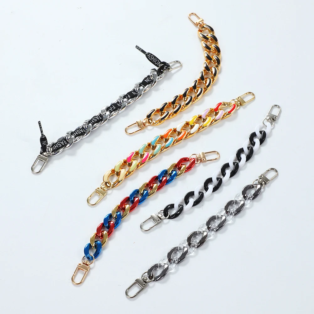 

Metal Chain Shoes Accessories Bling Gold Color Chains Charms Rhinestone DIY Shoes Decoration Buckle For Clog Gift