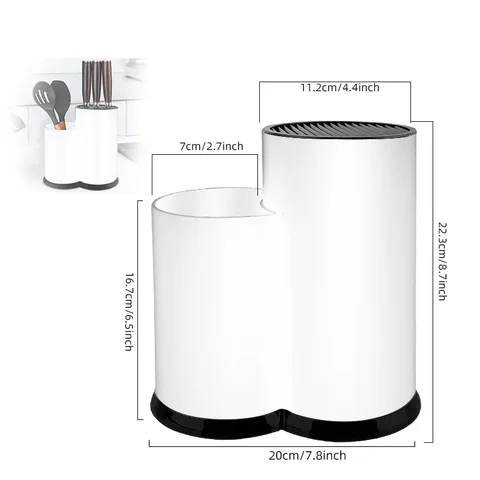 2/3-в-1 пластиковый безопасный универсальный держатель для ножей с сушильником, ящик для хранения, ложка, вилка, держатель для посуды, кухонный органайзер, стойка